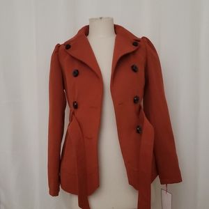 Pink Envelope Coat, Dark Orange, Brownish, XS